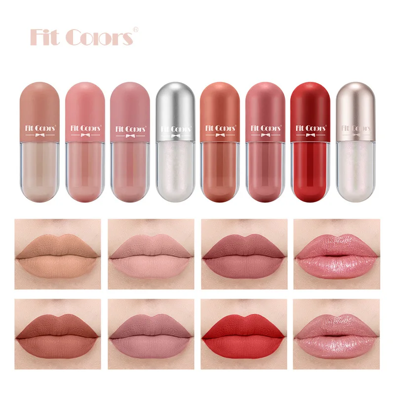 

8-color book lip gloss gift box with moisturizing, lip rich, matte velvet, non stick cup liquid, multi-color lipstick set