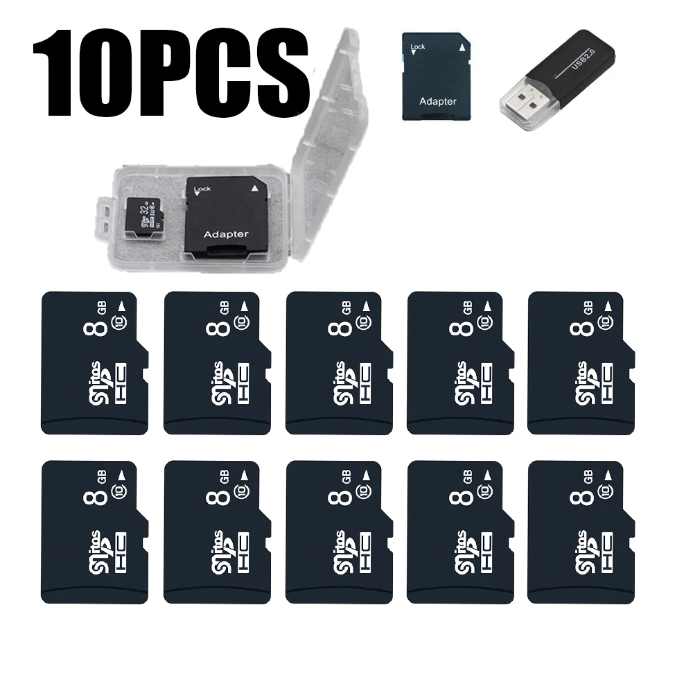 Memory Card 10PCS TF Card Class10 128GB 256GB 32GB 64GB 16G SD Card 8G 4GB 2GB Flash for Digital Devices