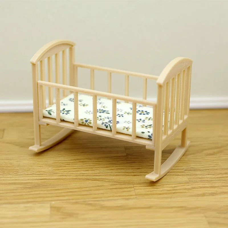 1/12 Mini culla per casa delle bambole Lettino a dondolo Modello di casa delle bambole Simulazione Mobili Decorazione Accessori per casa delle bambole Gioca a giocattoli - immagine 4