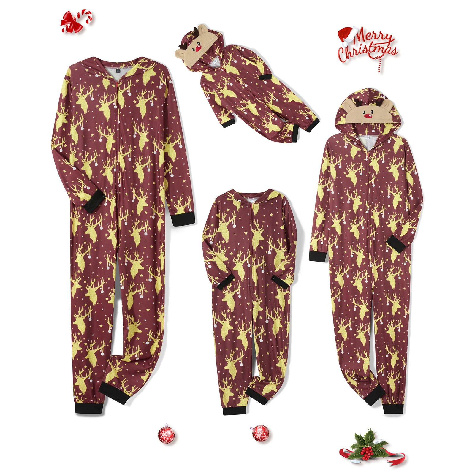 thumbnail image 4 of Conjunto de pijamas navideños familiares a juego, camiseta de manga larga con letras de alce, pantalones a cuadros, ropa de dormir, ropa de estar por casa, pijamas navideños, ropa de dormir, 4 of 5