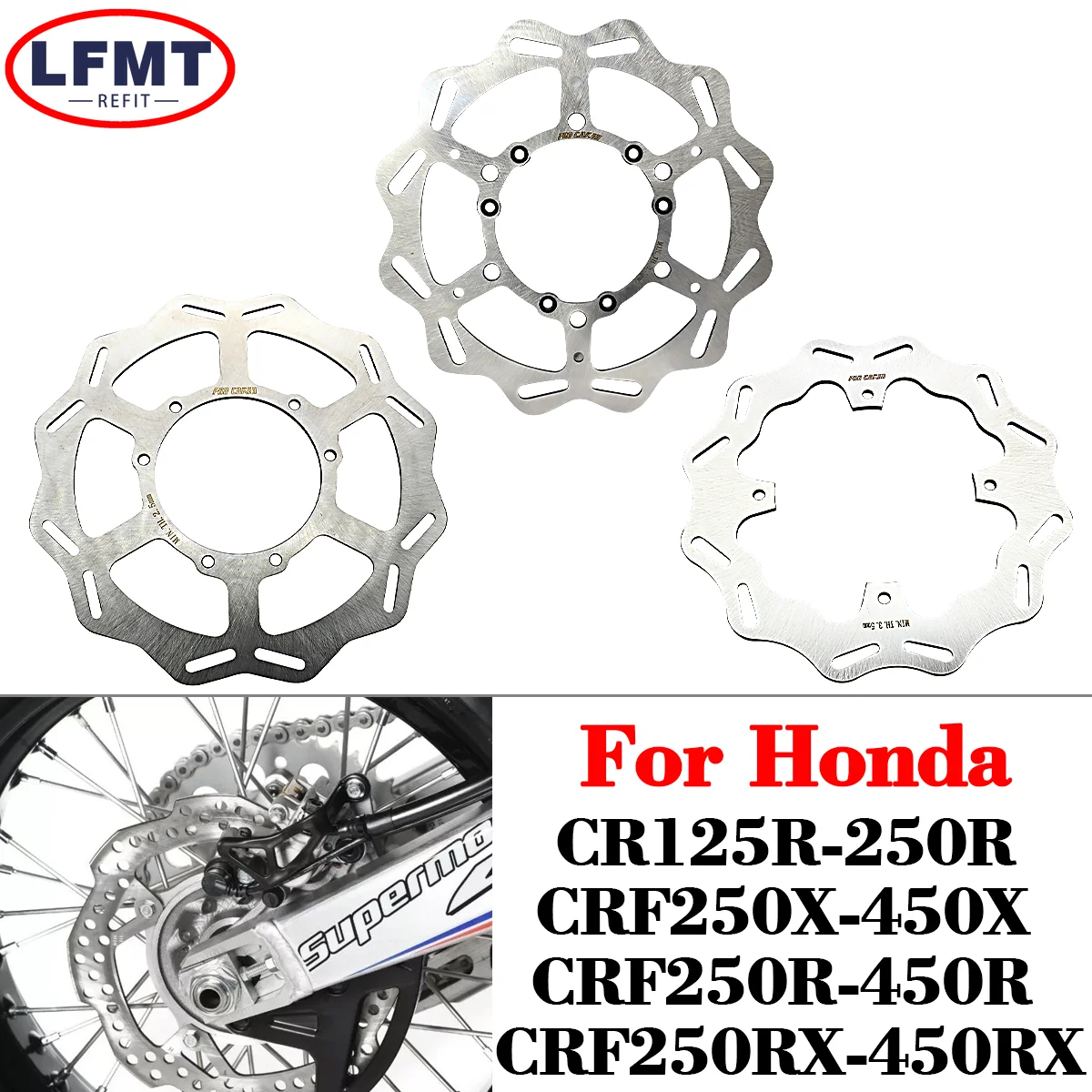 

270mm 260mm 240mm Front Rear Brake Disc Rotor For Honda CRF250X CRF450X 2004-2021 CRF250R CRF450R 2002-2021 CRF250RX CRF450RX