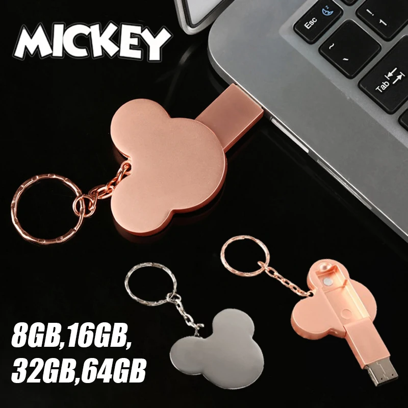 Disney Mickey Mouse Usb Flash Drive Mini Pen Drive Cartoon Metal Usb2.0 Flash Disk 8Gb 16Gb 32Gb 64Gb Memory Card Usb Stick Regalo