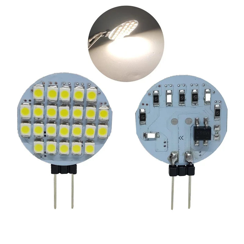 2 Stuks Led Lamp Lamp G4 180 Graden Dc 12V 5050 Smd 5W 2.4W 1.8W 1.2W Warm Koud Wit Licht Vervangen Halogeenlamp