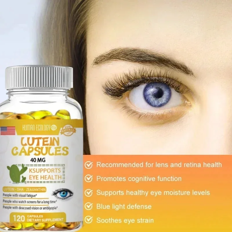 Human Ecology Lutein 40mg 120 Capsules Relieve Visual Strain Boost Eye Immune System NonGMO