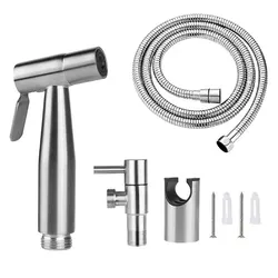 4-Piece Portable Stainless Steel Bidet Sprayer Set (Silver Bidet Sprayer)