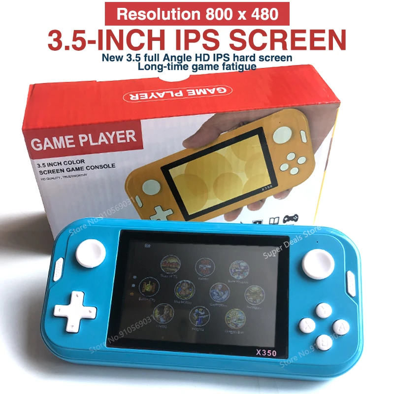 X350 Handheld Video Game Console Built-in 8600 portable Games Console 3.5 inch Screen Display 1200mAh battery Retro Game Player