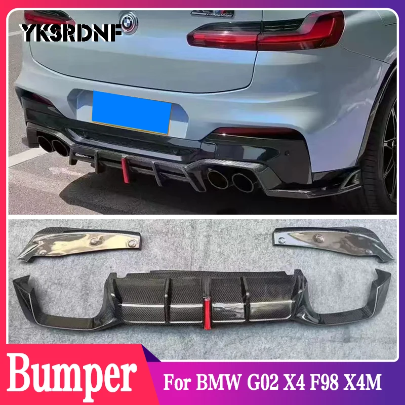 

F98 X4M Frp из углеродного волокна разделитель диффузора заднего бампера для BMW G02 X4 комплект кузова автомобиля 2019 2020 2021