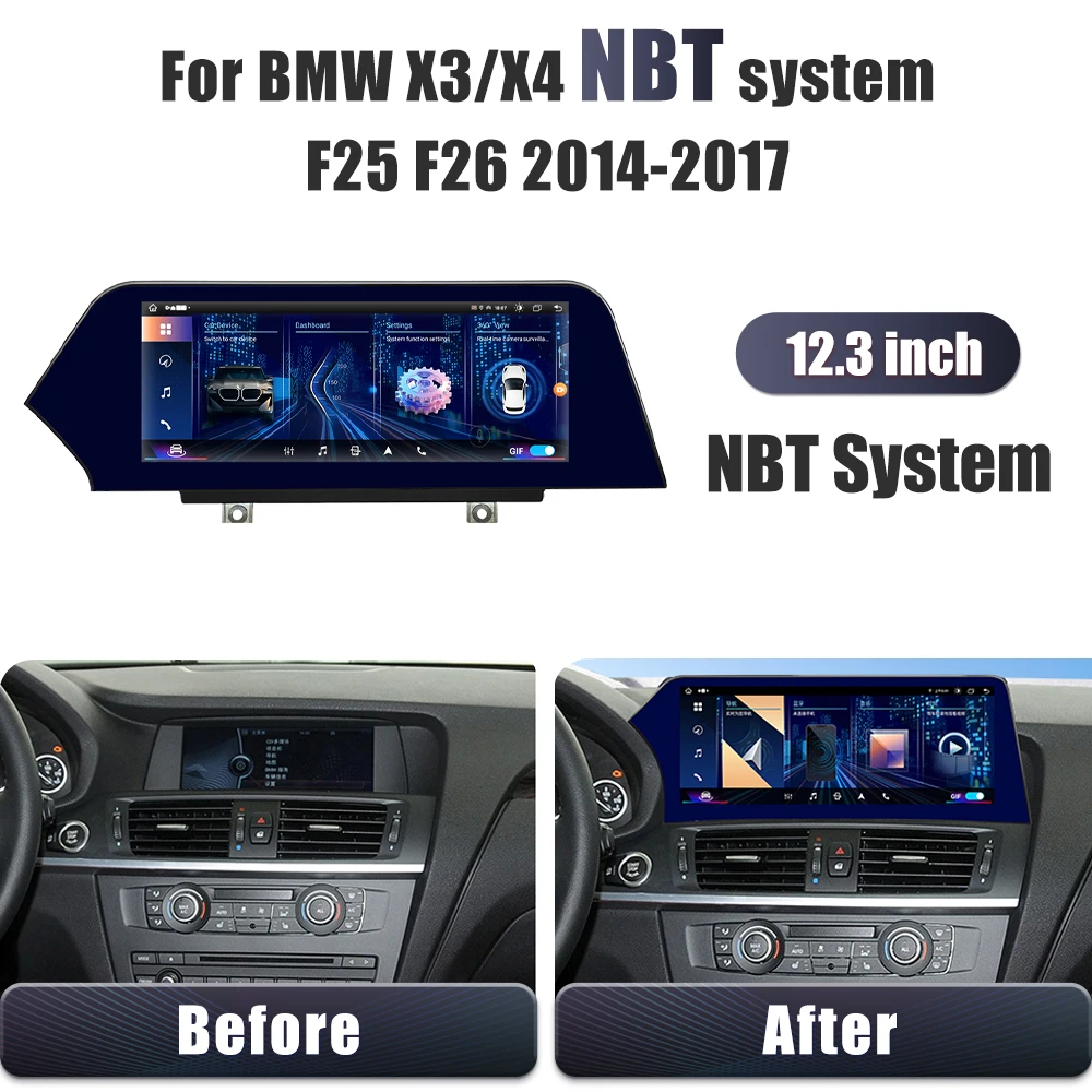 LCD Digital Dashboard Cluster Panel Cockpit Voor For BMW X3 X4 (CIC NBT EVO system) F25 26 2010-18 Car Radio Android 13.0 Player