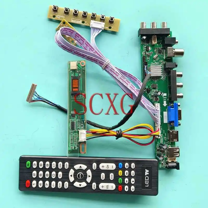 

Fit LT150X2 LT150X3 LTN150XD Monitor DVB Digital Controller Board Kit 20 Pin LVDS HDMI-Compatible VGA USB AV 15" 1024*768 1-CCFL