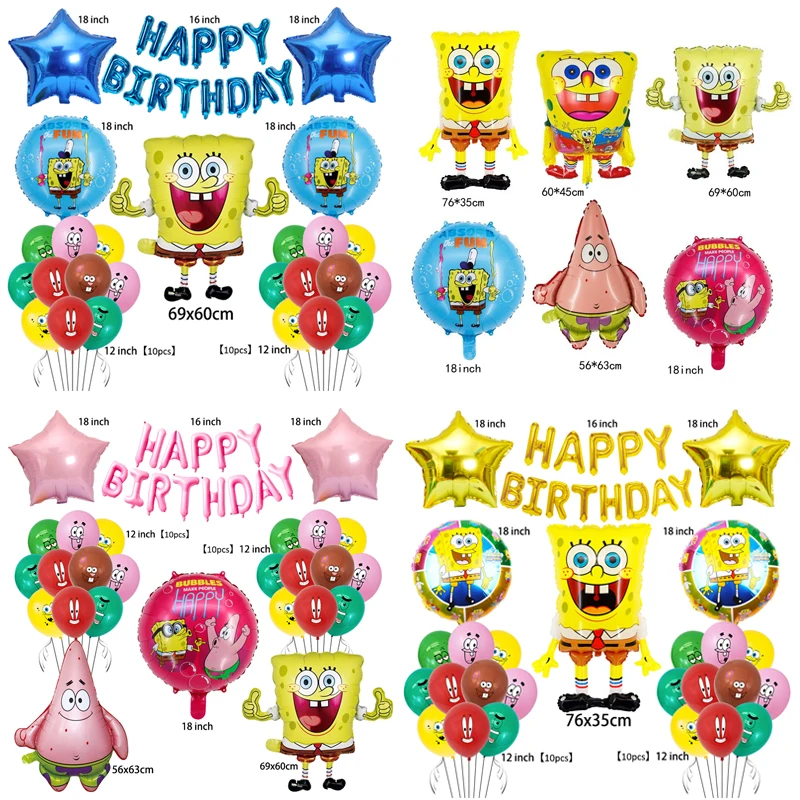 Spongebob Squarepants Numero Palloncini Foil Buon Compleanno Compleanno Palloncino Elio Baby Shower Decorazioni Per Feste Per Bambini Palloncini