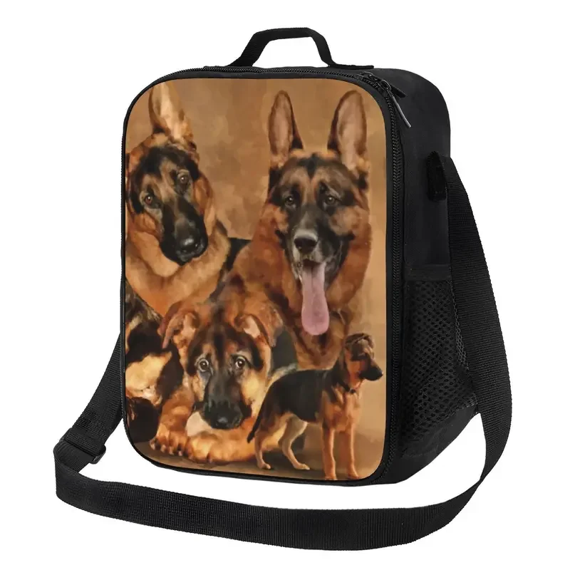 

German Shepherd Dog Insulated Lunch Bag for Women Alsatians Cooler Thermal Bento Box Kids School Children