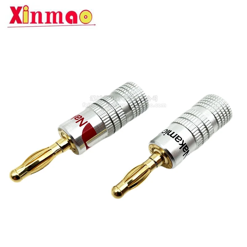 1 Set 4Mm Pure Copper Gold-Plated Non Welding Lantern Flower Type Sound Box Banana Head Power Amplifier Horn Cable Plug