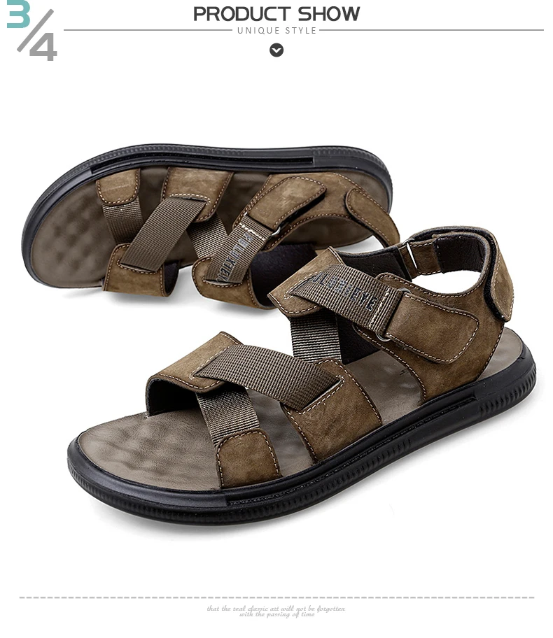 Sandals Art Sandalias Hombre New Genuine Leather Men Sandals