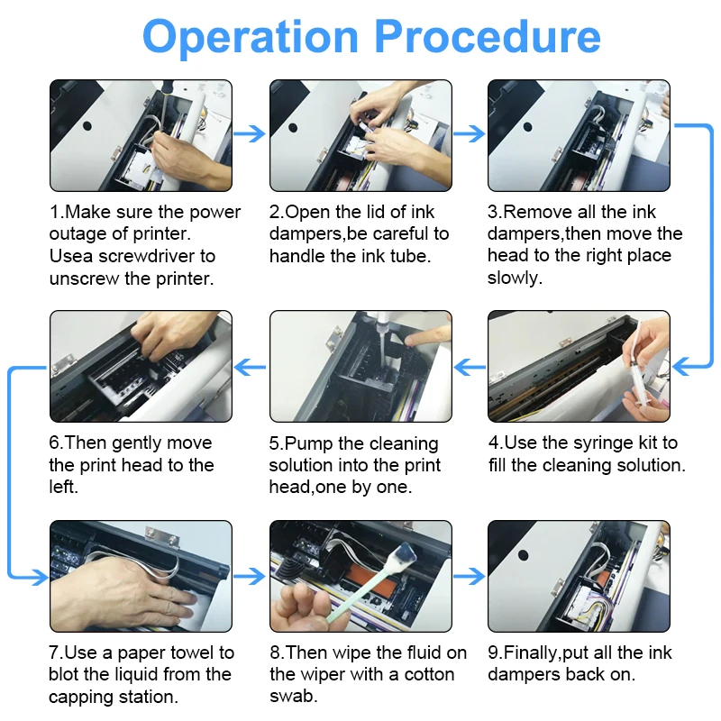 Printhead Cleaning Liquid For Printhead Maintenance inkjet printer cleaning kit