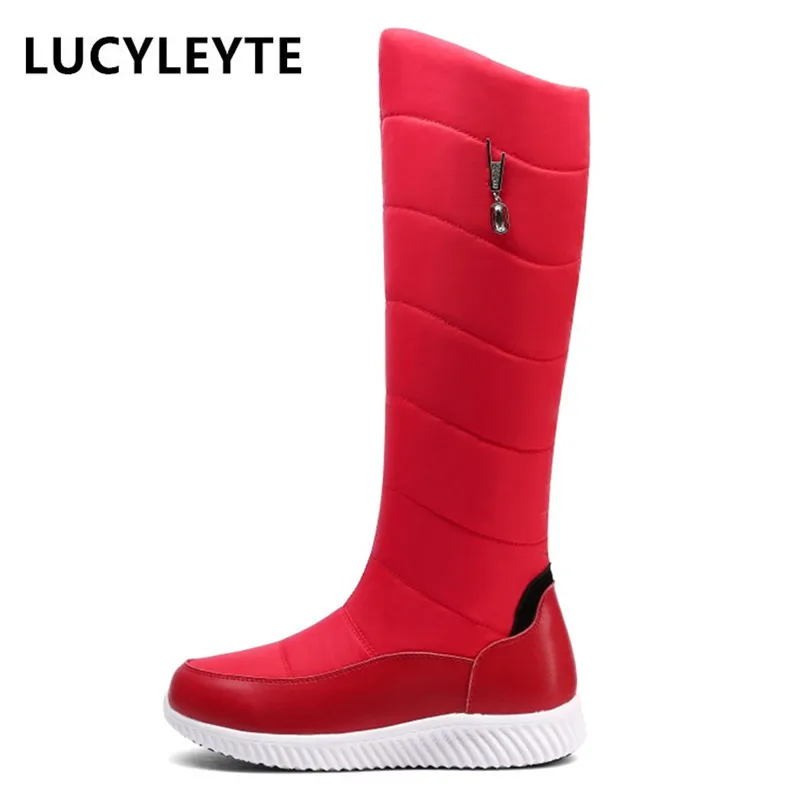 

Warm ladies breathable snow boots winter zipper plush fluffy winter boots waterproof platform thick bottom anti-slip boots