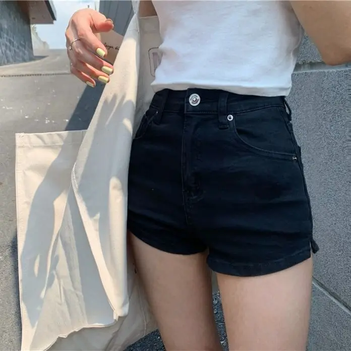 Hot Summer Wide Leg Fashion Short Pants High Waist Clothing Korean Vintage Women's Elastic Sexy Casual Jean Denim Shorts Female champion shorts Shorts