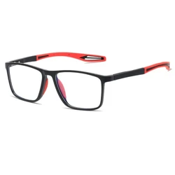 Ultralight Men's Sport Reading Glasses with Anti Blue Light Technology (Black red)