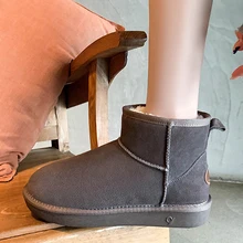 2022 Women #039 s Snow Boots Cow Leather Fur Women Top High Quality Australia Boots Sheepskin Winter Boots for Women Warm Botas Mujer tanie tanio NoEnName_Null Unisex CASHMERE CN (pochodzenie) Suede Początkujący Średnia (B M) Dobrze pasuje do rozmiaru wybierz swój normalny rozmiar