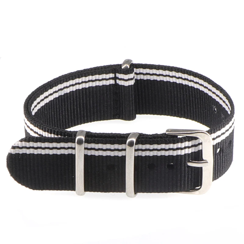 Nylon Army Sports Black Watch Strap with Belt Buckle