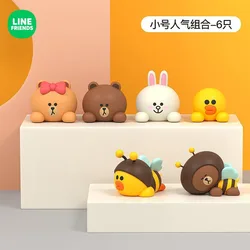 Adorable Cartoon Bear and Duck Car Dashboard Decor - Self - Adhesive Ornament (B 6Pcs)