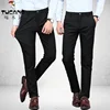 2024 New Men's Dress Pants Black Suit Pants Straight Slim Stretch Business Trousers Korean Style 1