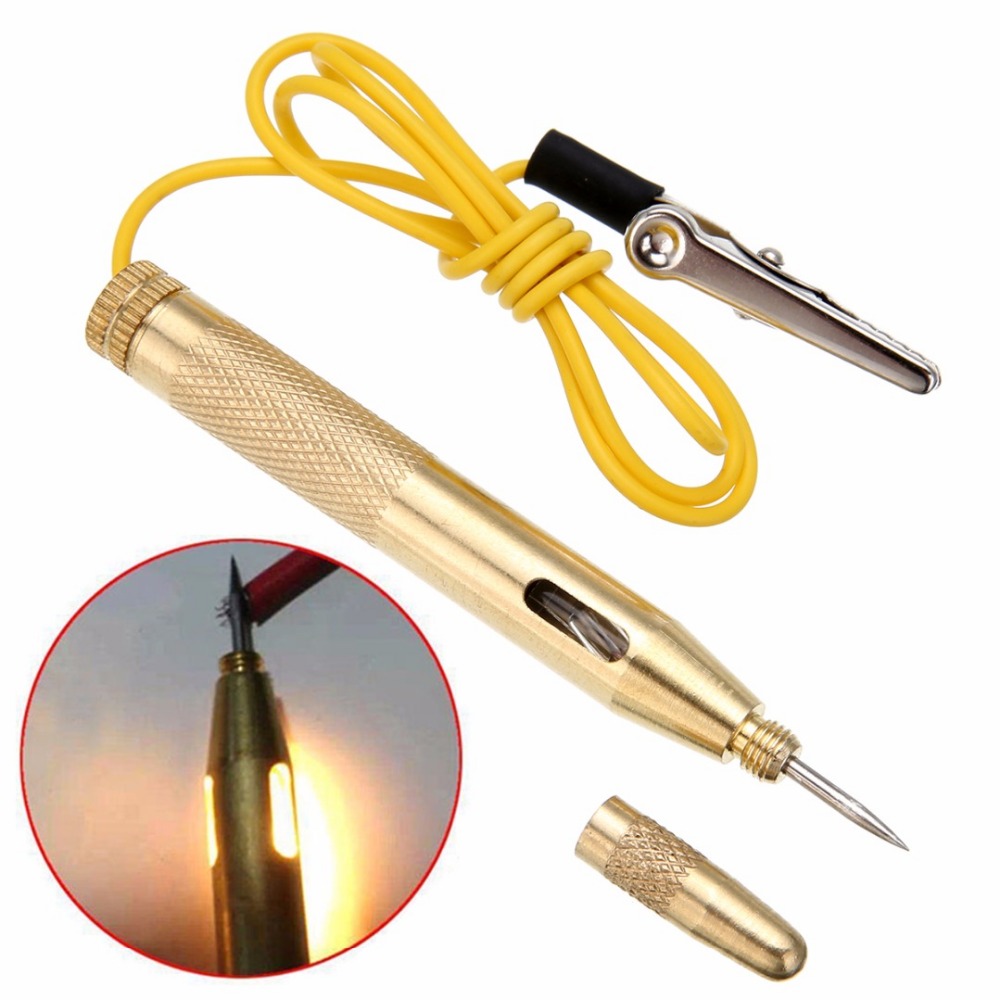 Car Diagnostic Tools DC 6V 12V 24V Copper Auto Light Circuit Tester Lamp Voltage Test Pen Detector Probe Light System Test