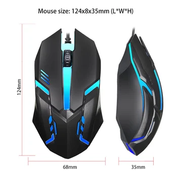 E-Sports USB Wired Mouse Colorful LED Gaming Mouse 5000 DPI Wired Mice Optical Wired Gamer Mouse For Desktop Laptop PC Computer 4