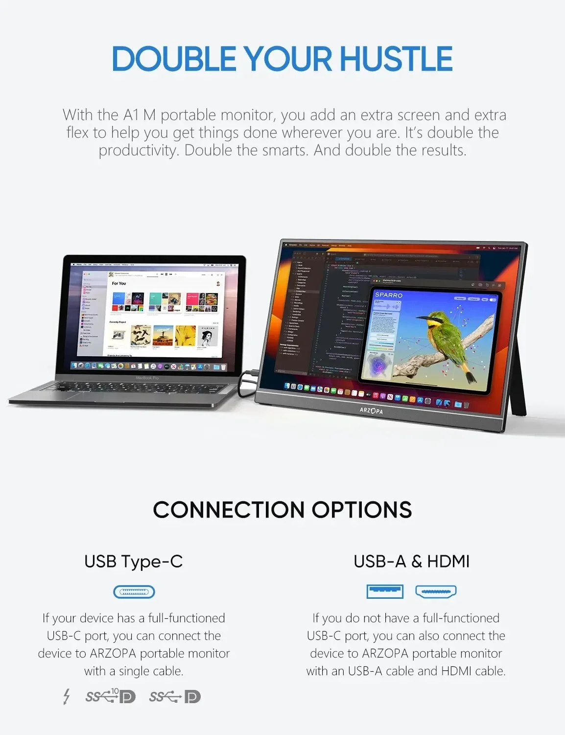 ARZOPA 17.3 ġ FHD ޴ , 1080p ܺ ÷, IPS ȭ, USB C HDMI ̹ , PC ޴  Xbox PS5 ġ