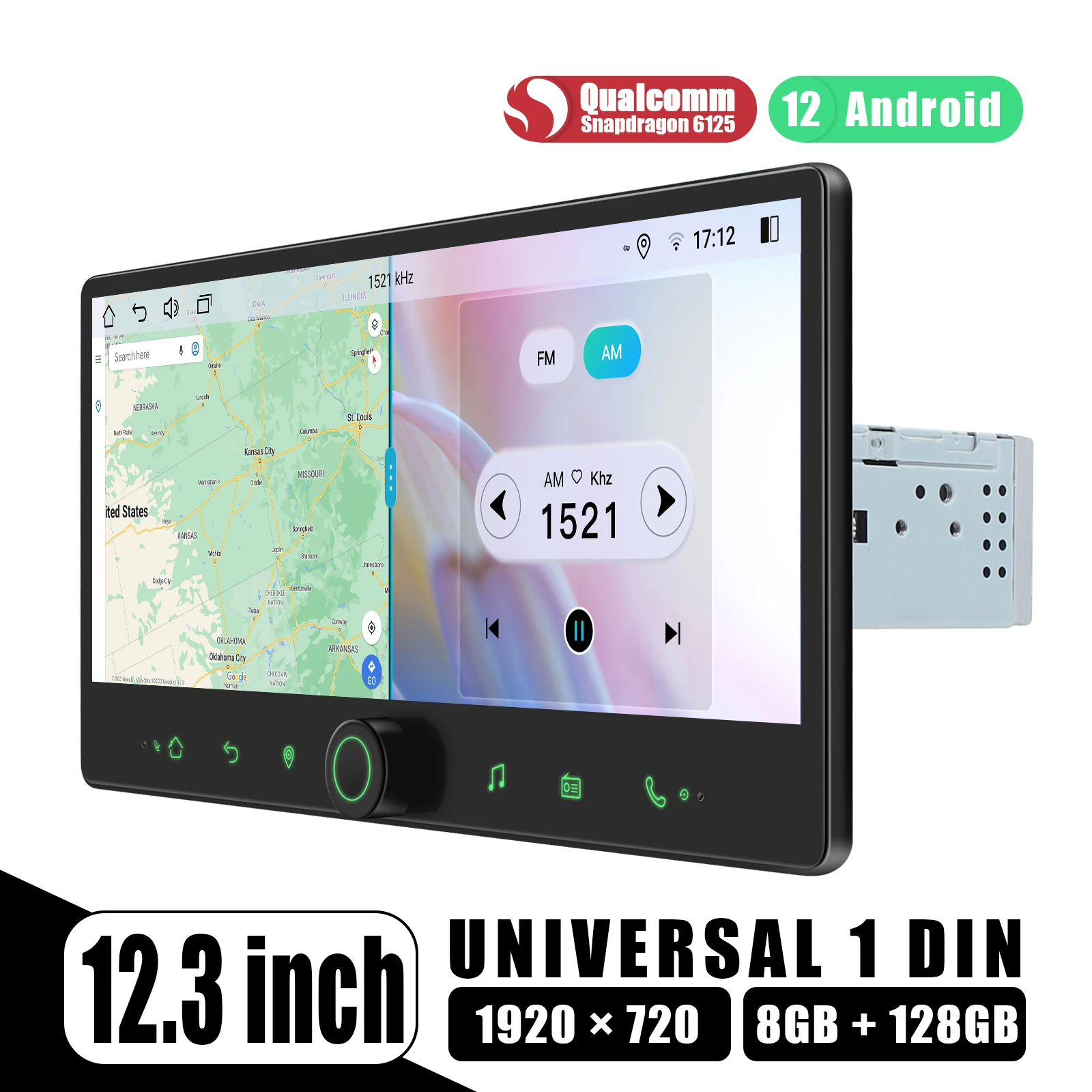 1 DIN DVD GPS Android 8,0 OCTA CORE 4GB RAM REF:TR2889