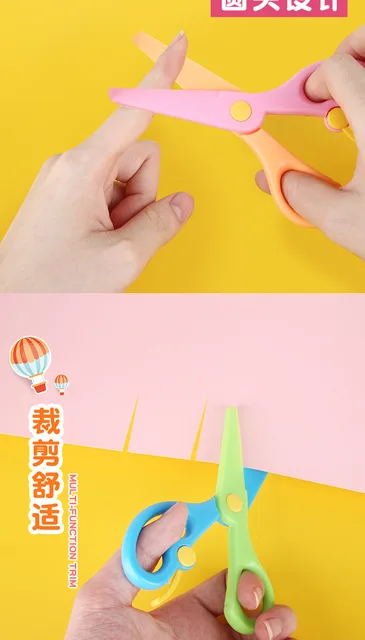 Plastic Safety Scissors Toddlers Training Scissors Paper Cutter For Kids  Children Diy Art Crafttoddlers Training Very Well - Scissors - AliExpress