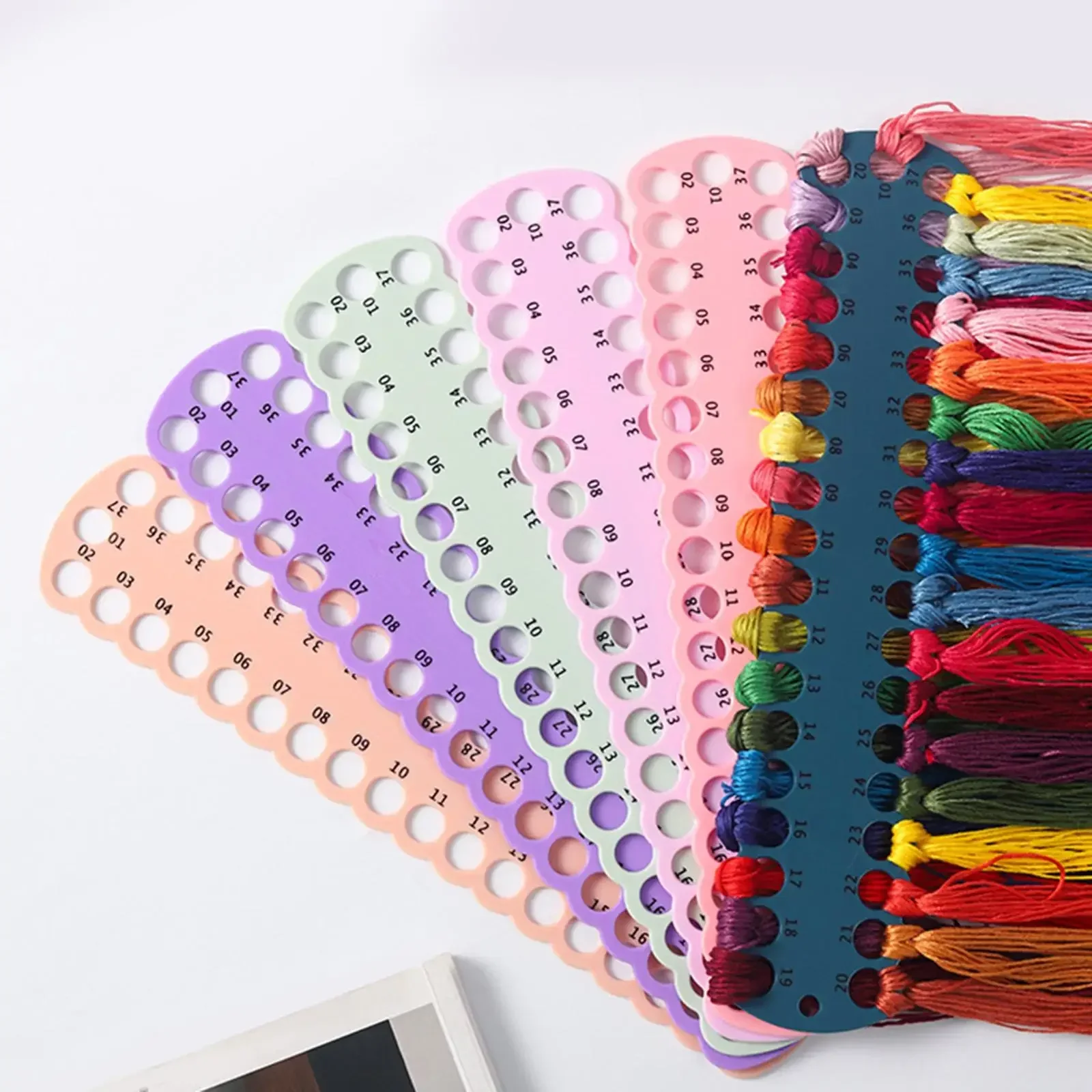 DIY Craft Thread Sorter Organization Sewing Kit 37 Holes Embroidery Floss Organizer Cross Stitch Threads Holder Storage Tool