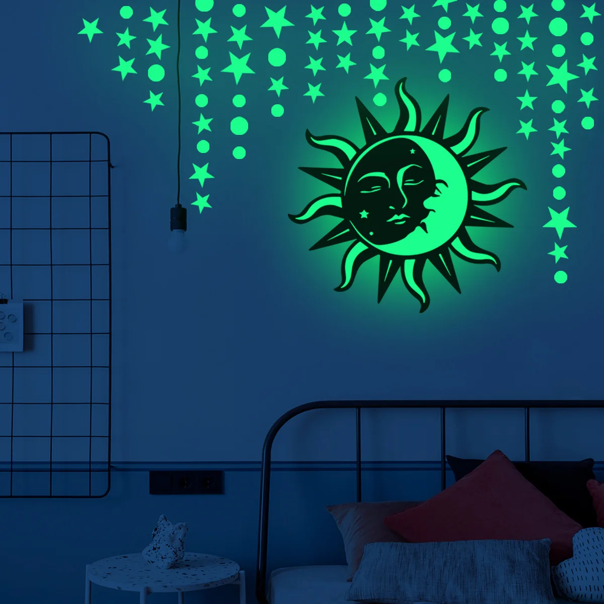 Luminous Moon Stars Wall Stickers for Kids room Bedroom Decor Glow in the dark Earth Wall Decals Noctilucent Stickers Home Decor