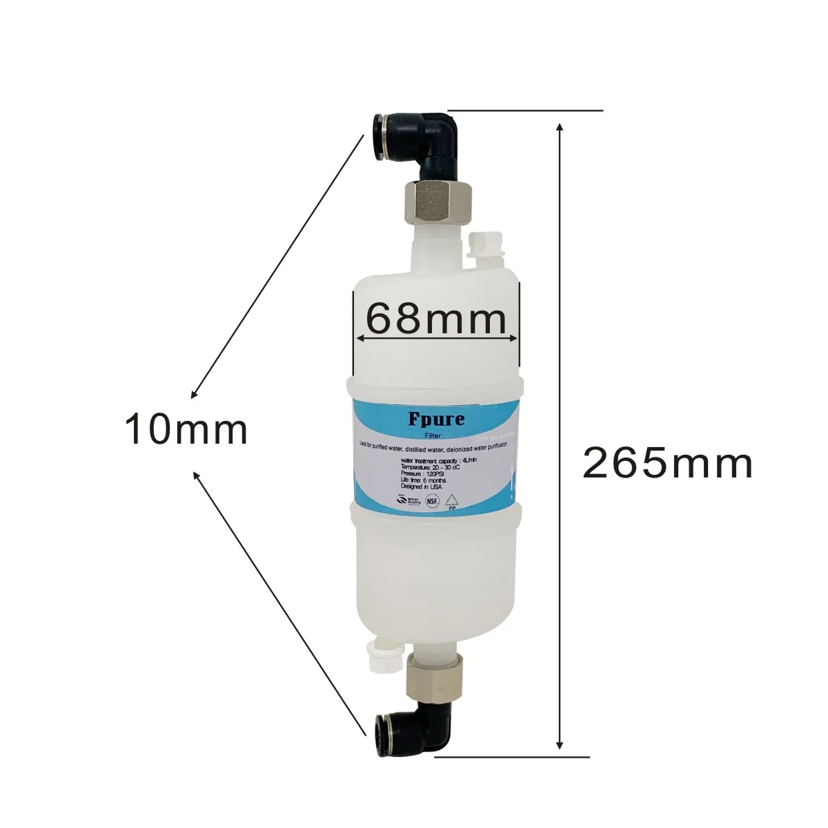Water Filter 2 Pack of Diode Laser coolant water filter For 808nm Diode Laser Machine Cooling include Connectors 10mm tube OD