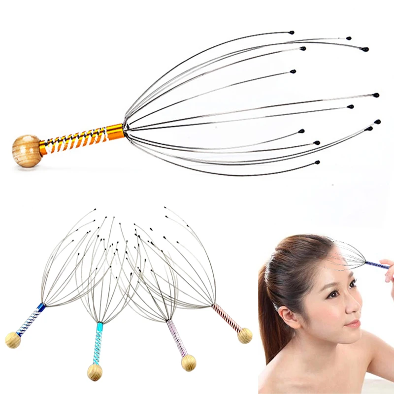

1PC Octopus Head Scalp Relaxation Massage Pain Relief Body Massager Stress Release Relaxing Claw Metal Device Unisex