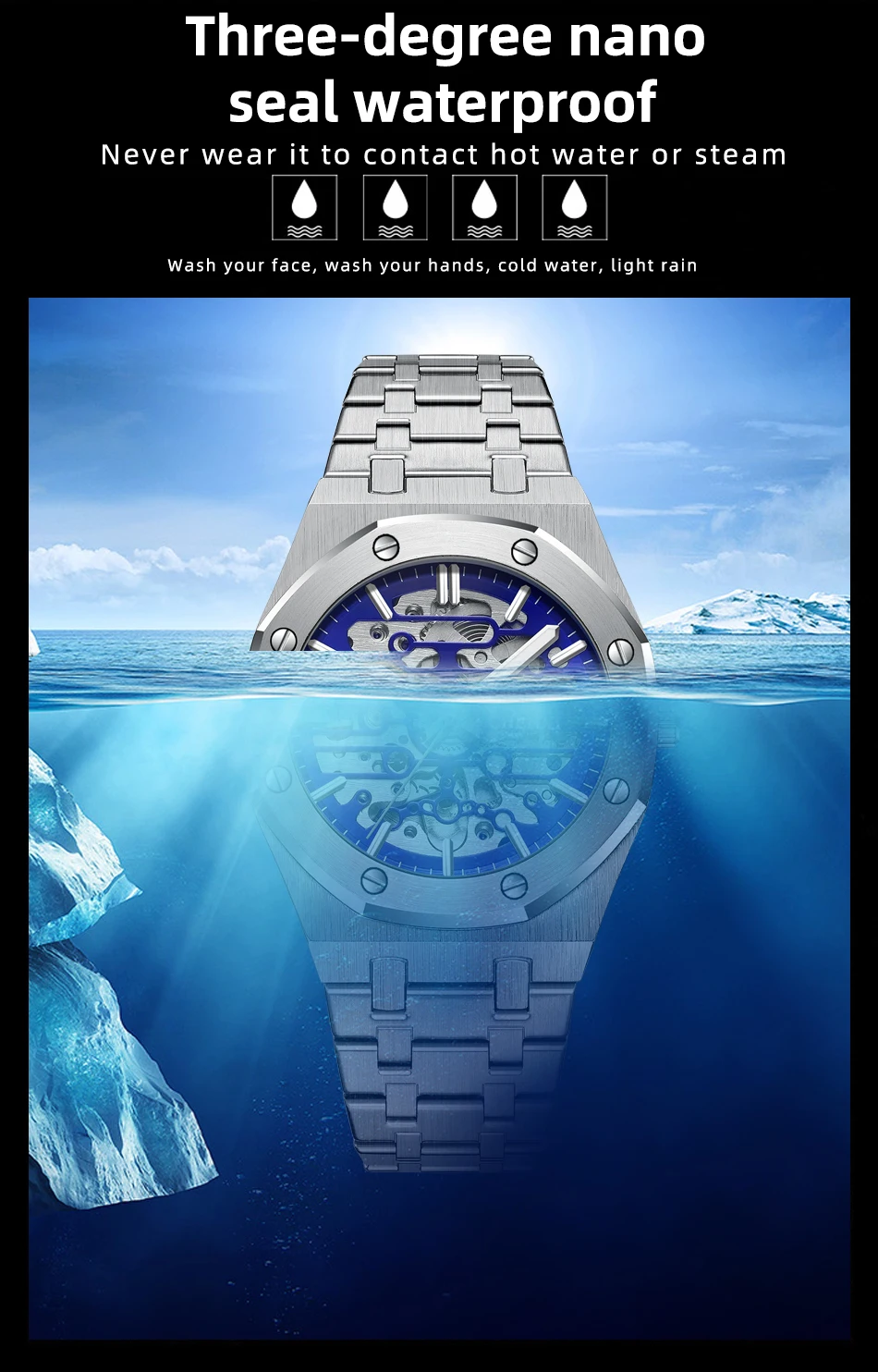 CHENXI 2021 New 8848 Automatic Men Top Brand Mechanical Tourbillon Wristwatch Waterproof Business Stainless Sport Male Watches