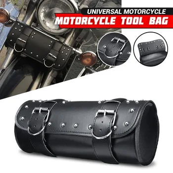 Universal Motorcycle PU Leather Saddlebag Tool Storage Bag Front Fork Roll Saddle Luggage Bags For Suzuki For Honda For Yamaha 1