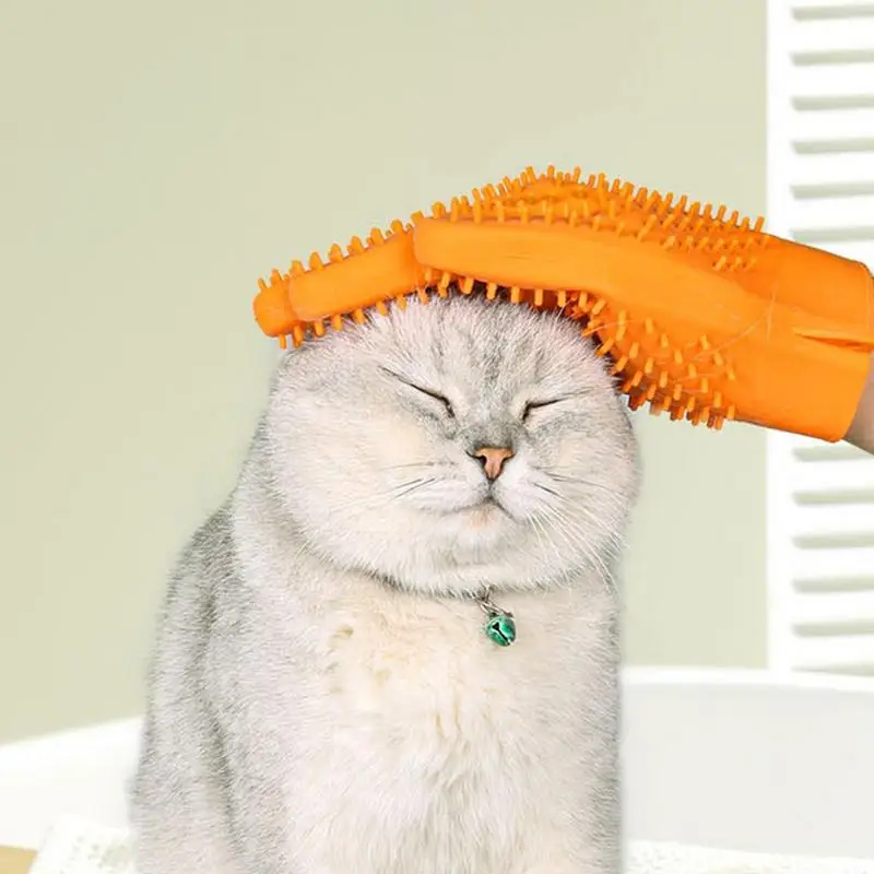 Pet Grooming Gloves Double Sides Cat Gloves For Grooming Pet Bathing Washing Hair Remover Brush Mitts For Cat Dog
