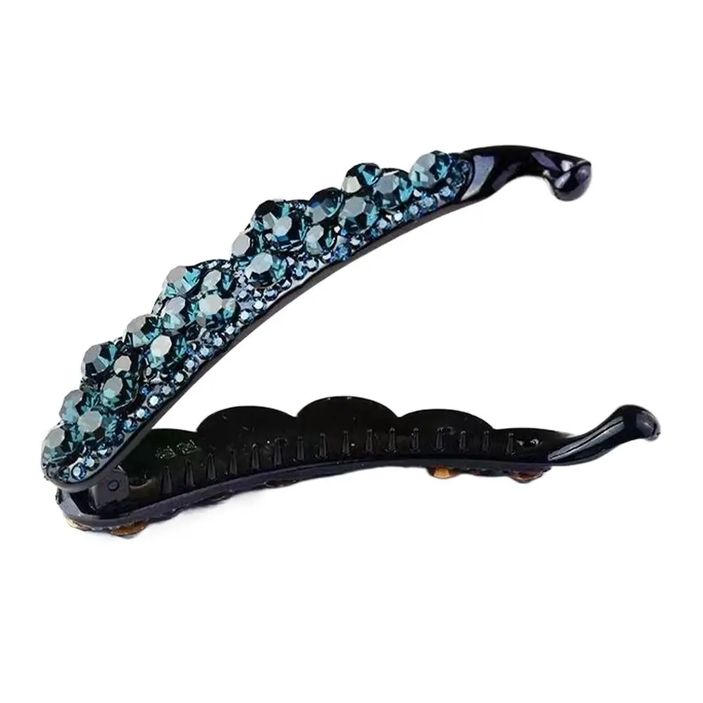 Rhinestones Banana Clip Hair Accessory for Women Girls Party