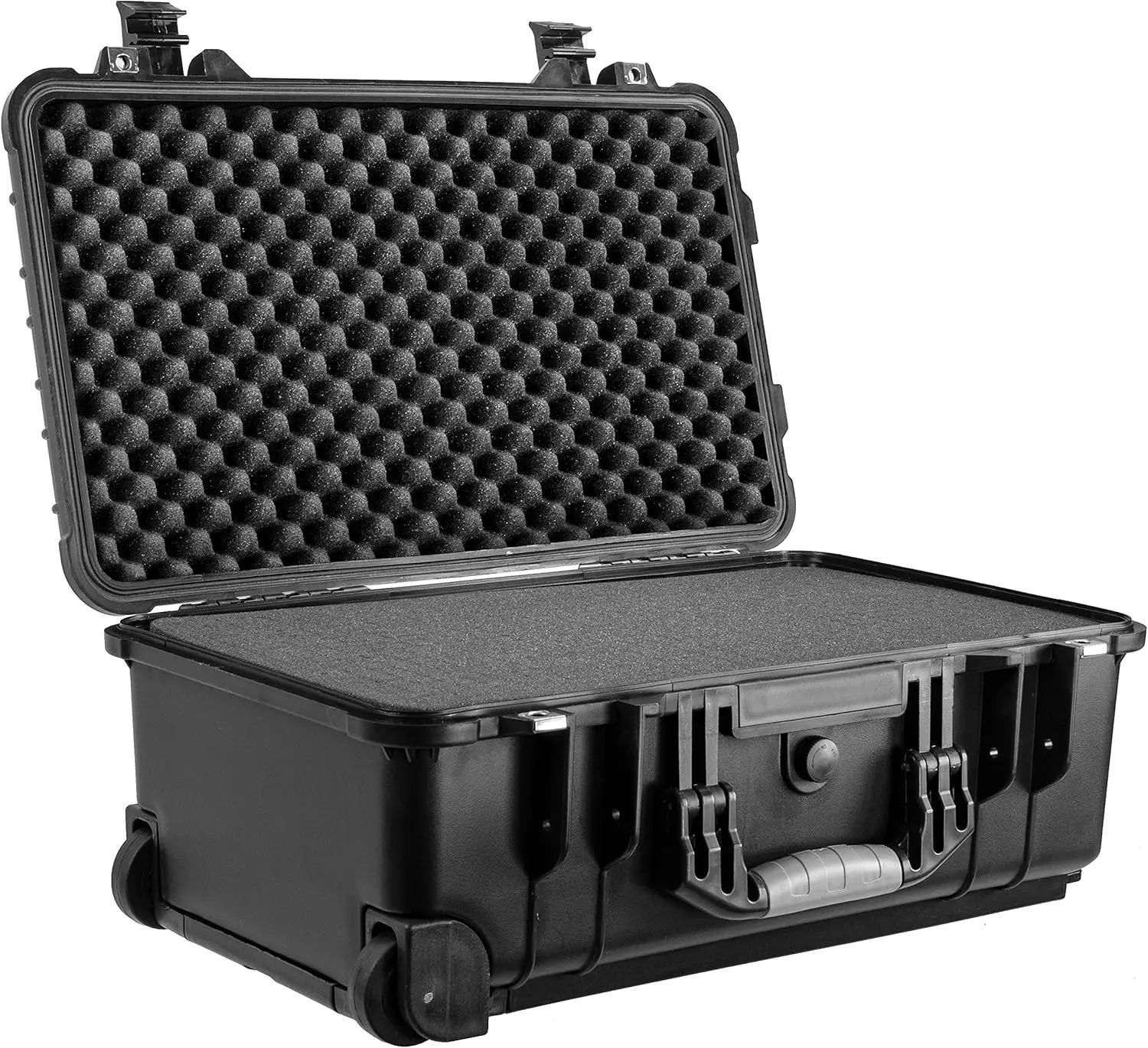 Carry-On Travel Roller Gear, Camera, Drones, Tools, Equipment Hard Case Waterproof with Foam Black 3