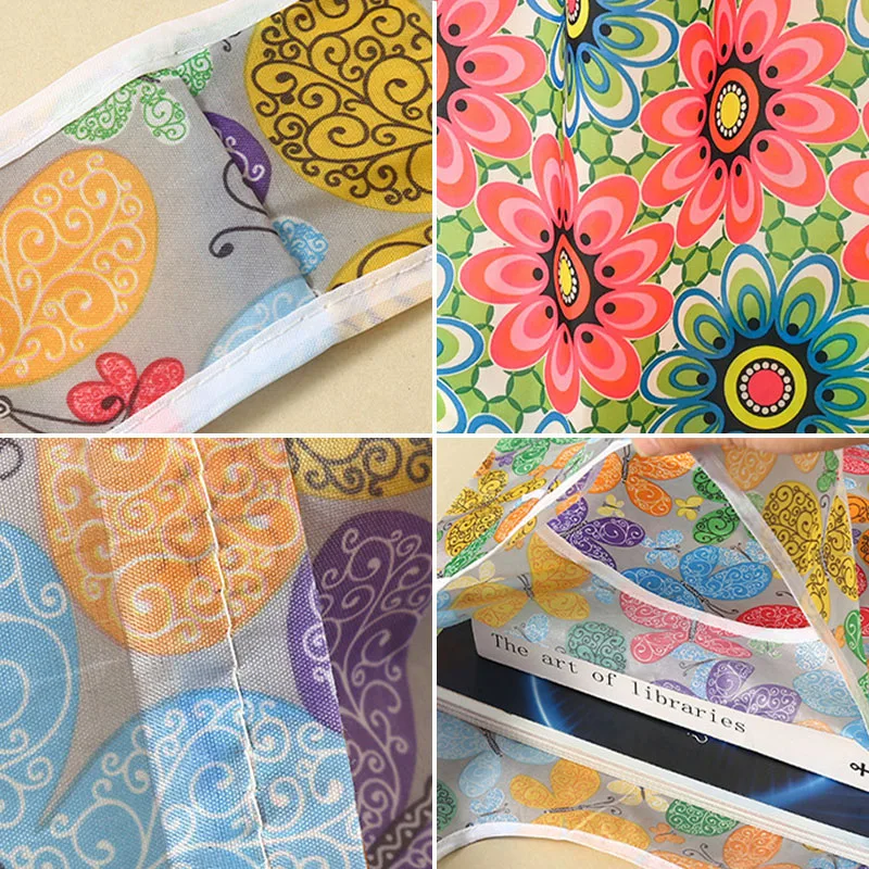 Fashion Foldable Flower Print Shopping Bag Women's Handbags Reusable Grocery Storage Bag Organizer Shopper Polyester Tote Pouch