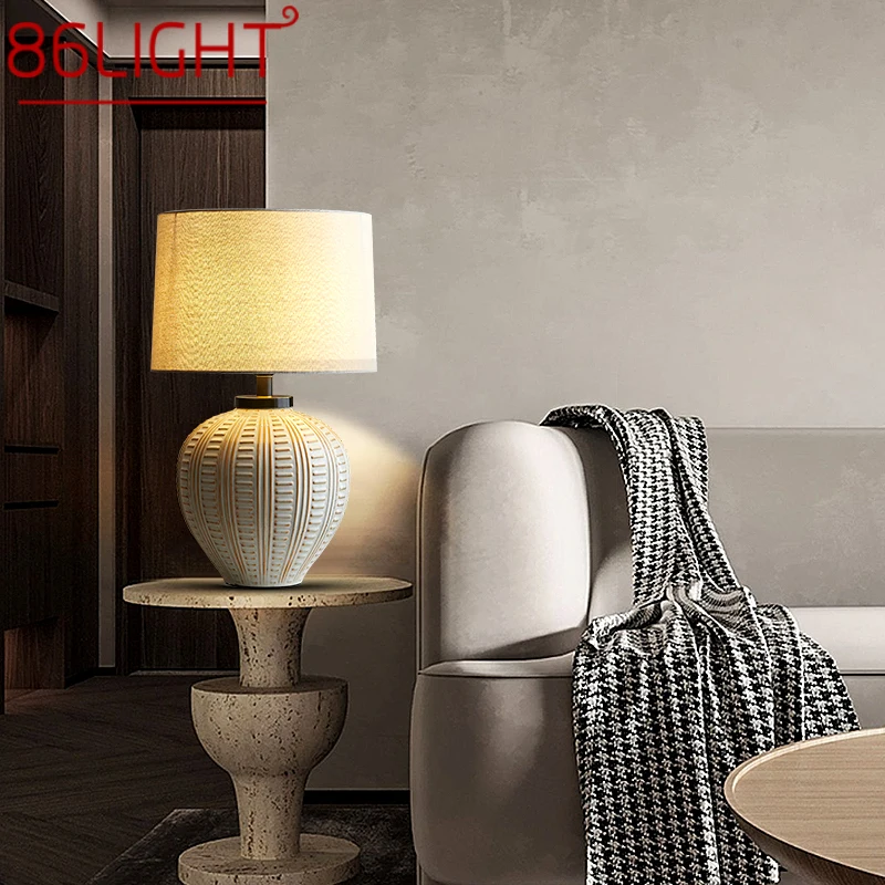 

86LIGHT Nordic Ceramics Table Lamp Modern Art Living Room Bedroom Study LED Originality Brass Desk Light