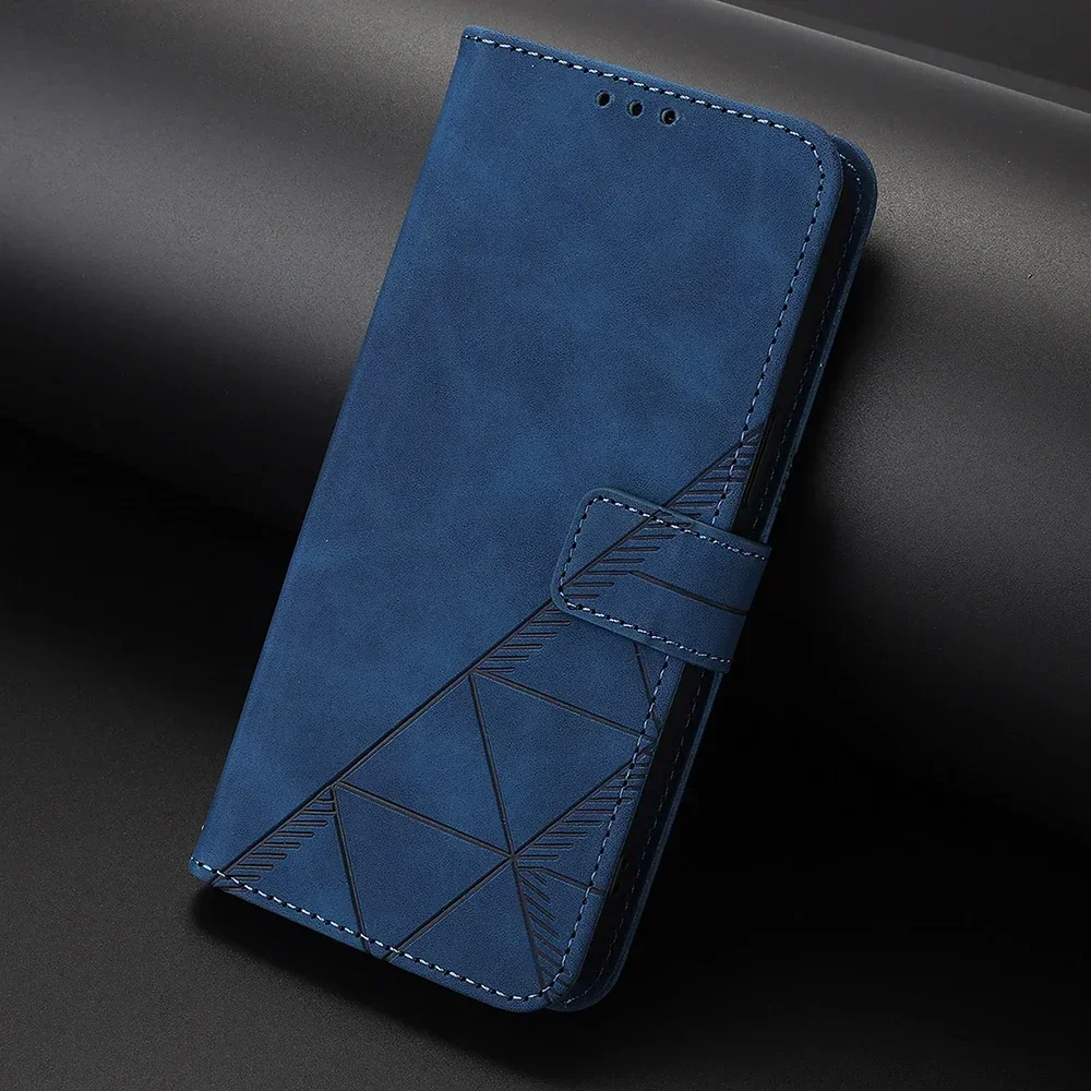 Geometric Leather Wallet Case