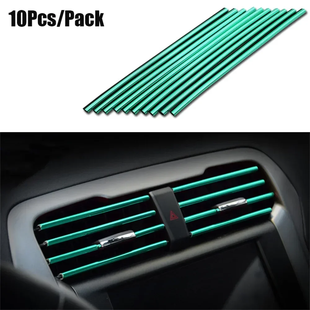20 Strisce Decorative Per Bocchette Aria Auto - ABS Cromato - Protezione E Decorazione Interni - Universali Per Bocchette Dritte
