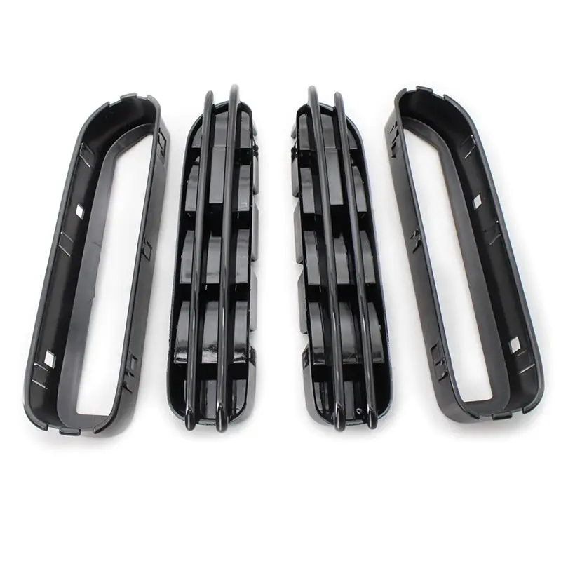 A30F-1Pair 자동차 사이드 윙 펜더 에어 플로우 벤트 그릴 그릴 BMW E60/E61 E39 M5 글로시 블랙