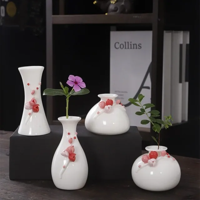 Handmade Flower Vases Ceramic Hydroponic Mini Flower Inserted Dry Flower Fragrance Bottle Home Decorations Floreros Vintage