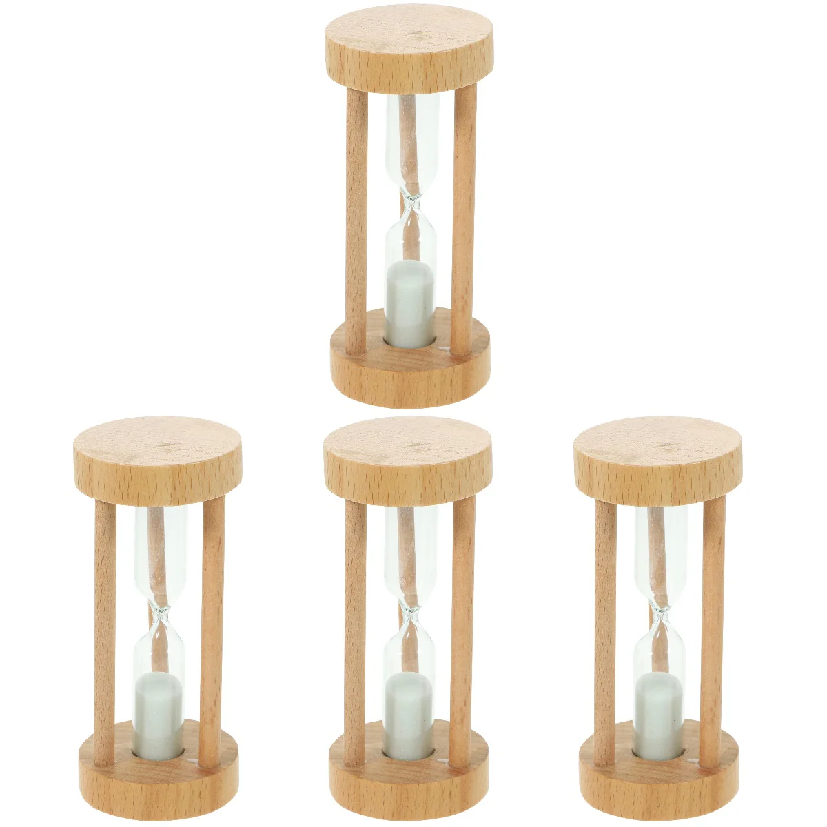 

4pcs 3 Min Wooden Sandglass Hourglass White Sand Timer Clock Table Desktop Decoration