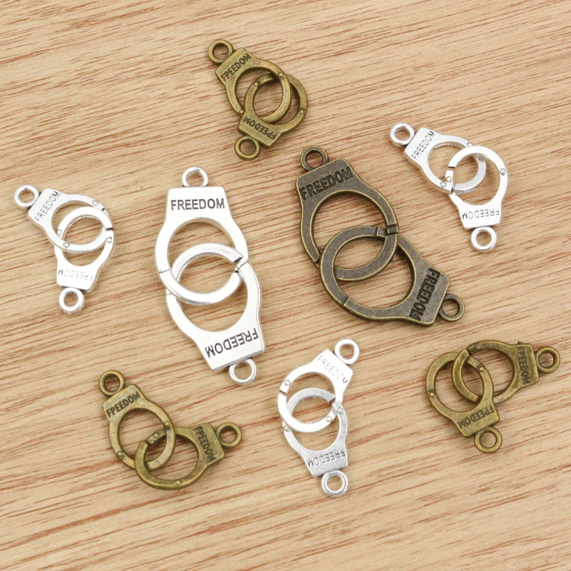 10pcs Handschellen Freiheit Charms 30x10mm 42x15mm, Der Anhänger fit, vintage Bronze Tibetischen Silber farbe, DIY Schmuck Liefert