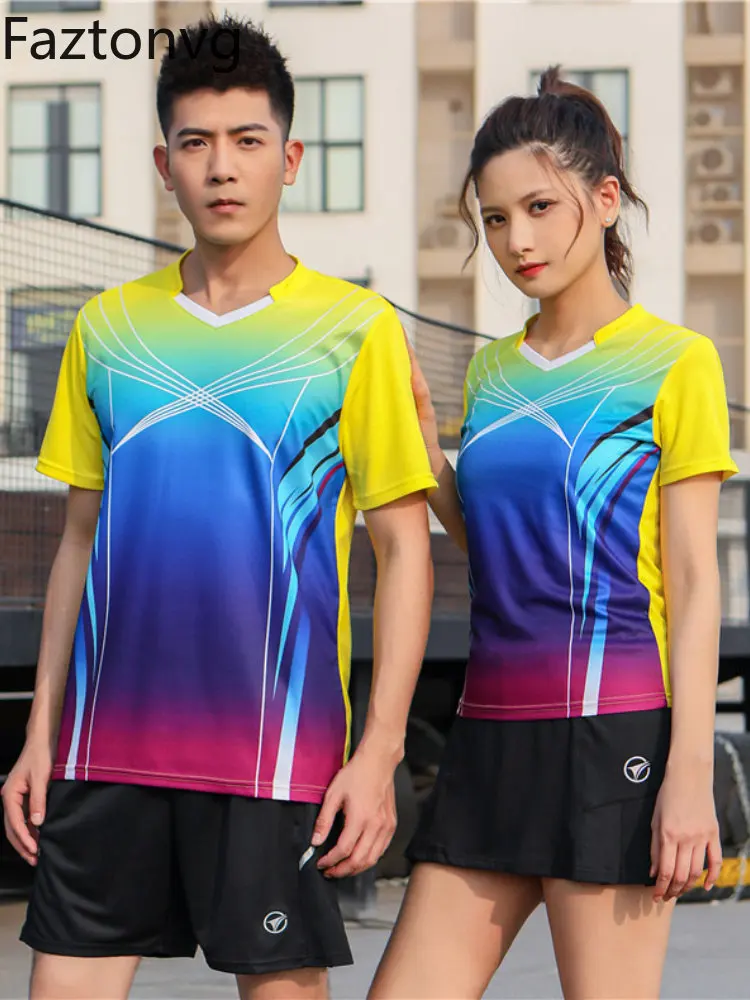 Tennis Suit Men's Women's Quick Dying Breathable Short Sleeve Shirt Table Tennis Mtch Training Uniform New sports Shirts