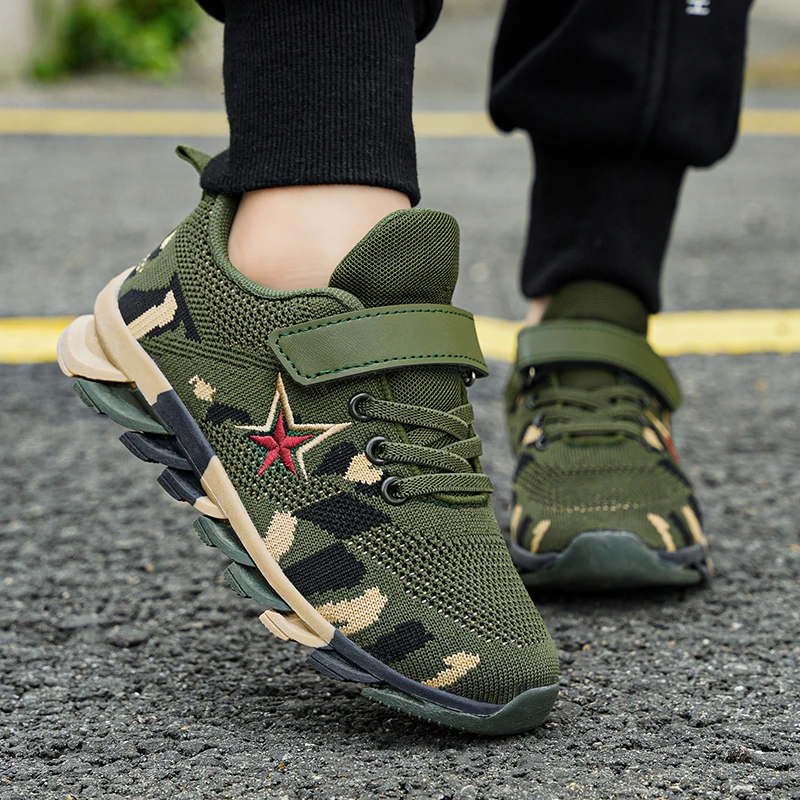 Children's Shoes Camouflage Kids Sneakers For Boys Sports Shoes Size 28~39#School Tenis Non-slip Sole Autumn and Spring Flats slippers for boy