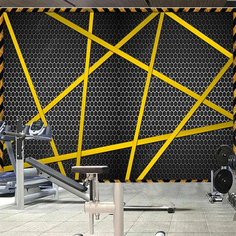 Retro Metal Steel Sheet Line Fitness Gym Industrial Decor Custom Wallpaper Internet Cafe Mural Bar KTV 3D Photo Wall Paper |